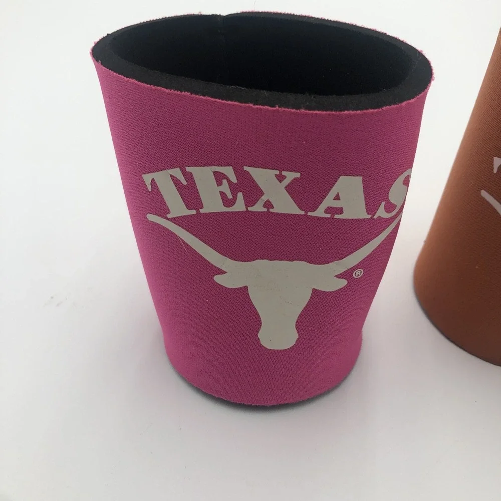 Texas‎ Long Horns Beer Coozi's Brown Pink His And Hers Set Of Two Preowned Used